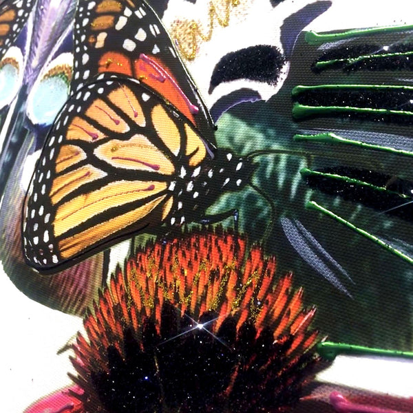 Hand embellished butterfly art