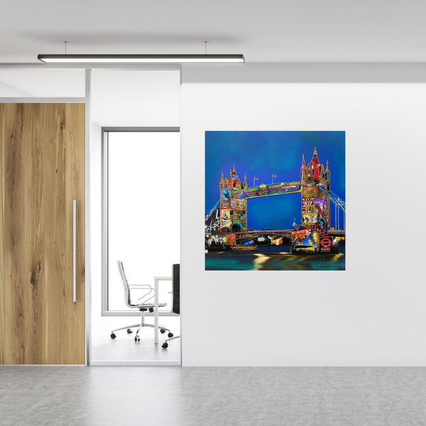 Painting of Tower Bridge London hanging in an office