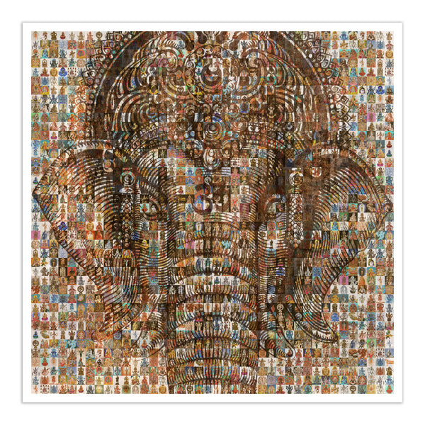 Ganesh mosaic art on canvas