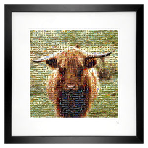 framed cow art