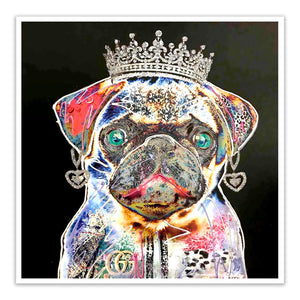 Hand embellished dog art