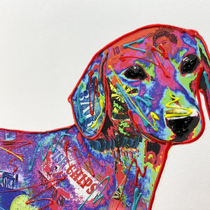 Hand embellished dog art